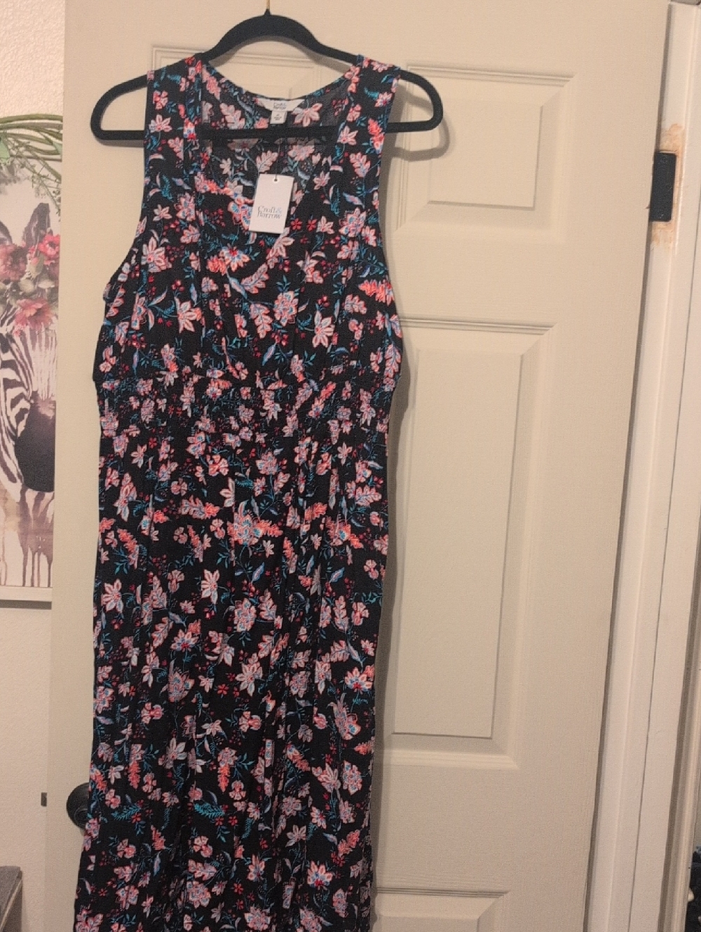 croft & barrow Navy Floral Sleeveless Maxi Dress